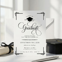 Formatura Elegante na Faculdade Preta e Branca
