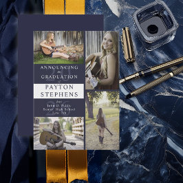 Anúncio Formatura Foto Azul Escuro Moderno Elegante