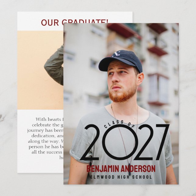 Anúncio formatura moderna graduado 2027 (Frente/Verso)