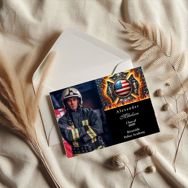 Anúncio Formatura Sênior Tema Bombeiro Fotográfico (Criador carregado)