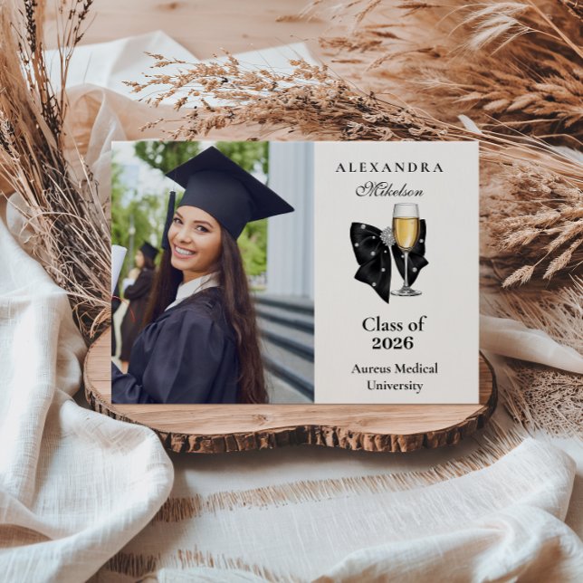 Anúncio Formatura Taça de Champanhe Pérola Foto (Criador carregado)