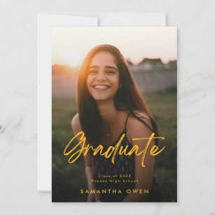 Anúncio Foto amarela verde para graduação personalizável