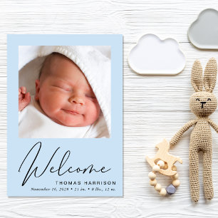 Anúncio Foto bem-vinda Collage Baby Boy Blue Birth