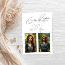 Foto Clássica de Graduação Moderna em Preto e Bran