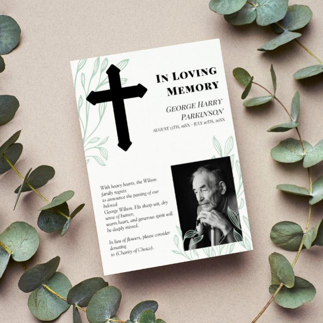 Anúncio Foto Cruzada E Verde Em Memória Adorável (Criador carregado)