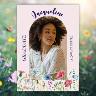 Anúncio Foto da Arca de 2024 da Modern Wildflower Graduati