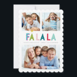 Anúncio FOTO DA FAMÍLIA MULTI ousada cor clara fa la la<br><div class="desc">por kat massard >> WWW.SIMPLYSWEETPAPERIE.COM <<< Uma super divertida design de cartão com a citação "FA LA" em caracteres coloridos e um padrão de dab pintado bonito na parte de trás. Com espaços para 3 das suas fotos favoritas!</div>