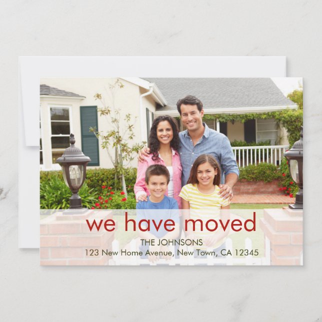 Anúncio Foto da família que movemos nome e novo endereço (Frente)