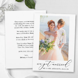 Anúncio Foto da Festa Após Casamento com Caligrafia Modern