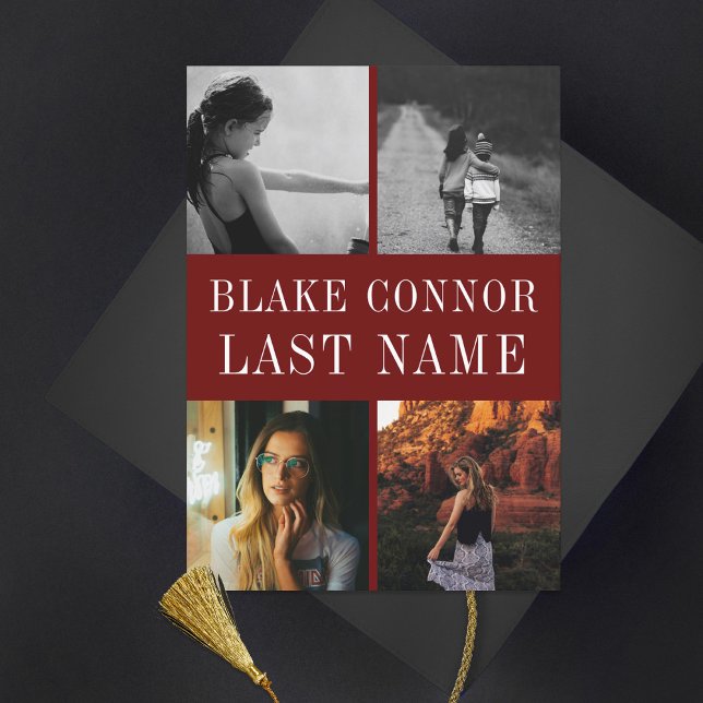 Anúncio Foto da graduação do nome Simple do Maroon Red (Criador carregado)