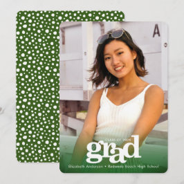 Anúncio Foto da graduação verde, ousada tipografia moderna