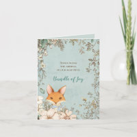 Foto da Vintage Cute Fox Florals Green Boy Birth