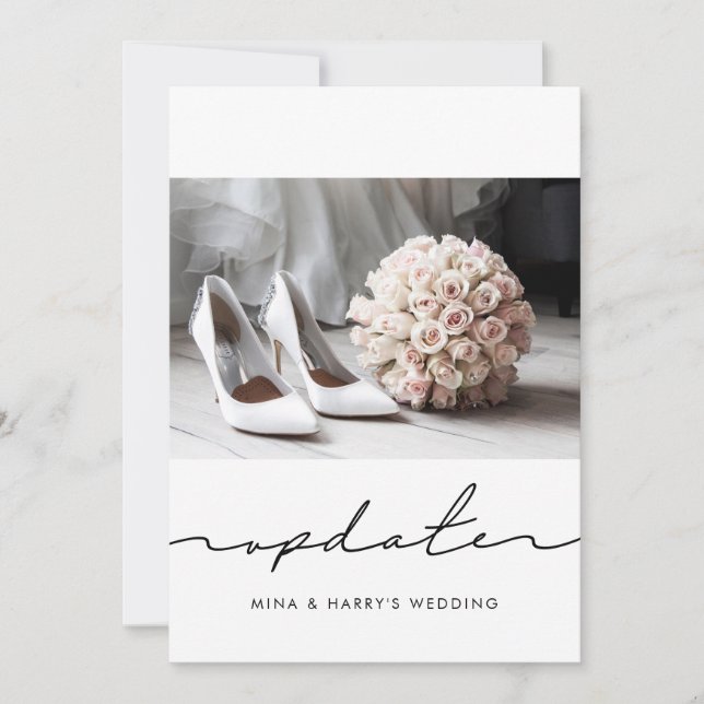Anúncio Foto de atualização de casamento adiada manuscrita (Frente)