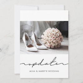 Anúncio Foto de atualização de casamento adiada manuscrita