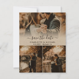 Anúncio Foto de Casamento de Papel Moderno Kraft