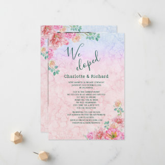 Anúncio Foto de casamento floral em aquarela verde e rosa