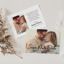 Anúncio Foto de casamento moderna com letra cursiva preta 