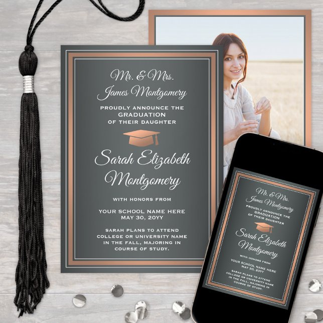 Anúncio Foto de Cinzas Pais de Cobre e Graduação Branca (Criador carregado)