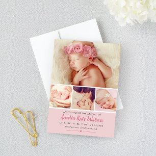 Anúncio Foto de Colagem de Bebê Rosa Simples