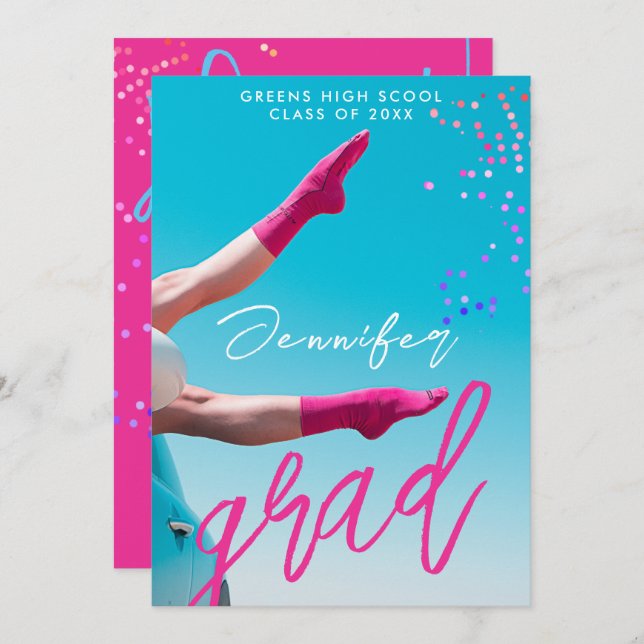 Anúncio Foto de Formando da Escola de Typo College, Rosa-Q (Frente/Verso)