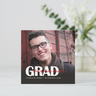 Anúncio Foto de Formatura com Ano em Quadrado com Roteiro
