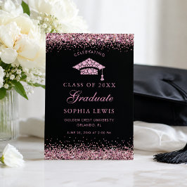 Anúncio Foto de Formatura com Brilho de Diamantes Rosa Ele