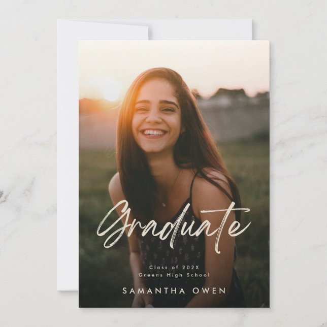 Anúncio Foto de formatura com script de creme personalizáv (Frente)