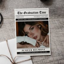 Foto de Formatura com Tema de Jornal Elegante