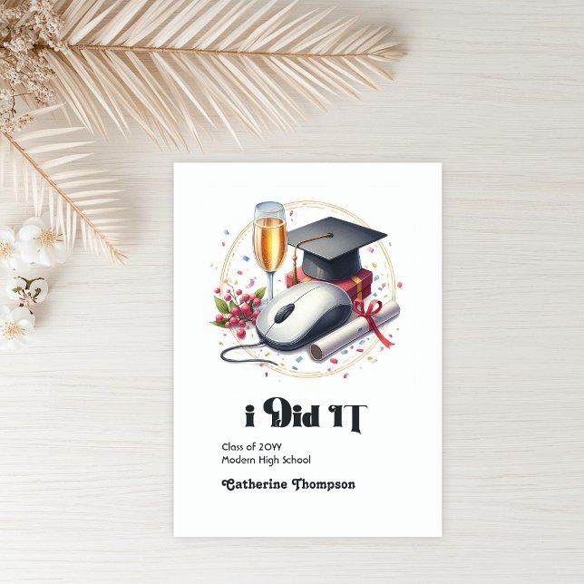 Anúncio Foto de Formatura de Ciência da Computação e Infor (Computer Science and Information Graduation Photo Announcement)