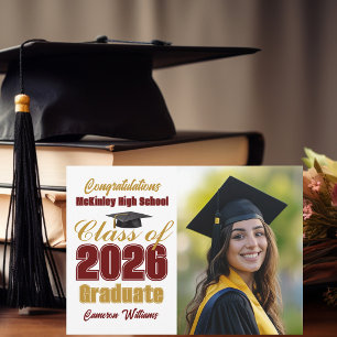 Anúncio Foto de Formatura Maroon Gold Turma de 2026