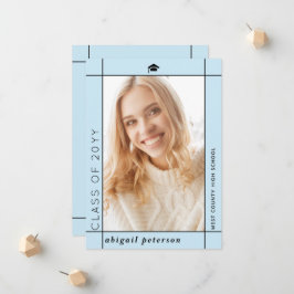 Anúncio Foto de graduação da classe azul clara moderna de