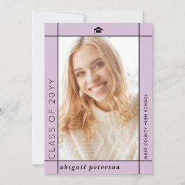 Anúncio Foto de graduação da Classe de lavanda Moderna de