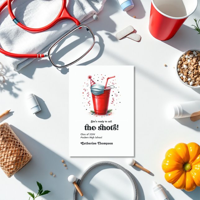 Anúncio Foto de Graduação de Enfermeiros com Imagem Retroa (Retro Vintage Nurse Graduation Photo Announcement)