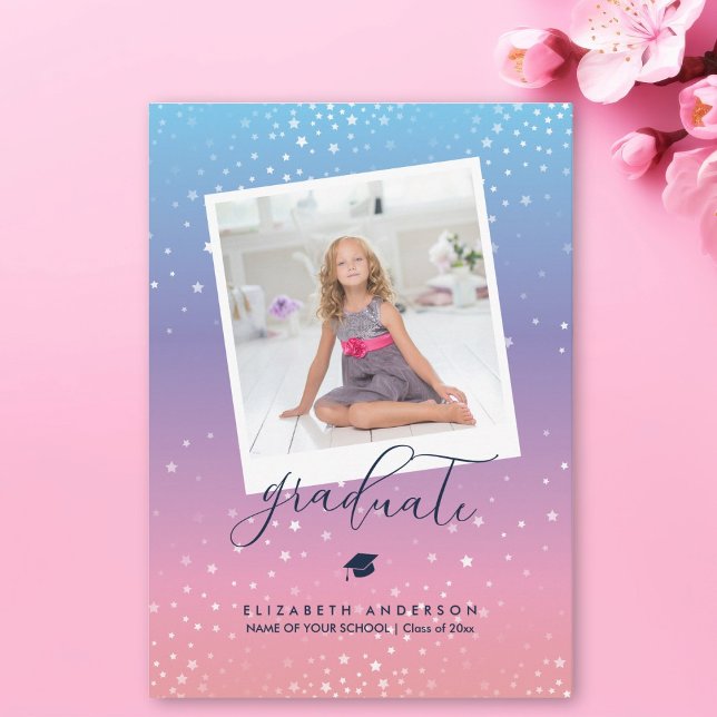 Anúncio Foto de Graduação de Gradiente do Arco-Íris Púrpur (Criador carregado)