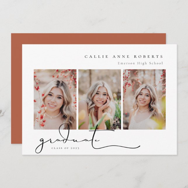 Anúncio Foto de Graduação de Snapshot Script (Frente/Verso)