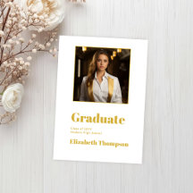 Foto de Graduação Dourada e Branca Moderna