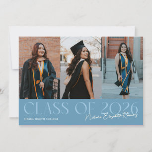 Anúncio Foto de Graduação em Azul Jeans com Nome em Letra