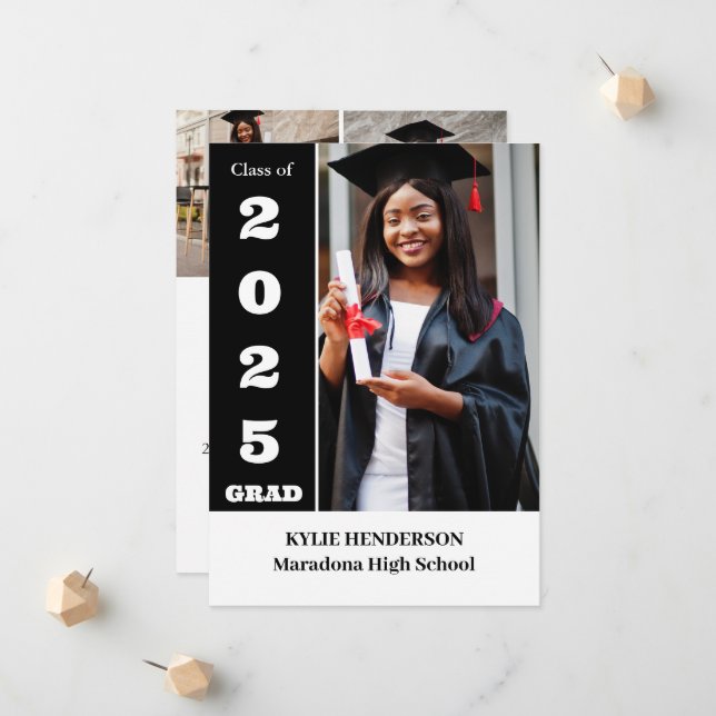 Anúncio Foto de Graduação Moderna Elegante (Frente/Verso In Situ)