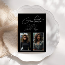 Foto de Graduação Moderna Elegante Preta e Branca