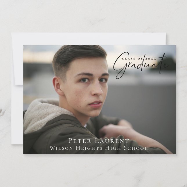 Anúncio Foto de Graduação por Caligrafia Moderna (Frente)