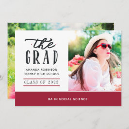 Anúncio Foto de Graduação Vermelha e Branca