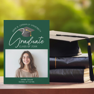 Anúncio Foto de Graduada Chic Verde Escuro 2026 Graduação