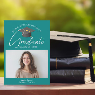 Anúncio Foto de Graduada Teal Chic 2026 Graduação