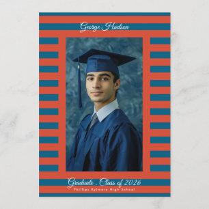 Anúncio Foto de Graduado de Ensino Médio Preppy Vermelho e