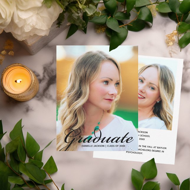 Anúncio Foto de Graduado Moderno com Sobreposição de Rotei (Criador carregado)