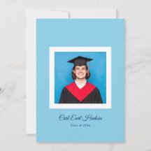 Foto de Gradução do Ensino Médio em Azul e Branco 
