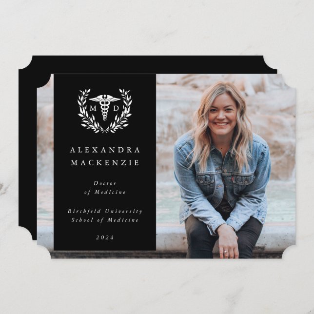 Anúncio Foto de Grau Médico de Lira Branca + Preto (Frente/Verso)