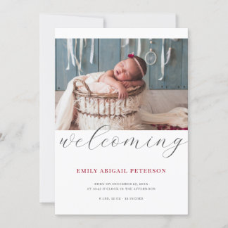 Anúncio Foto de Nascimento do Bebê Moderno Simples Acolhim