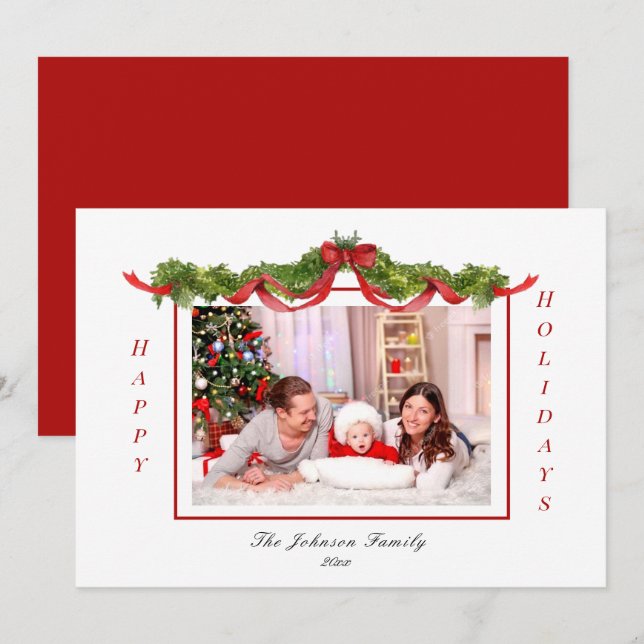 Anúncio Foto de Natal de Garland e Arcos (Frente/Verso)