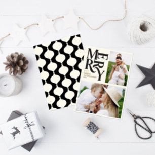 Anúncio Foto de ouro negro de Natal Moderno e retrô de Nat